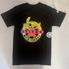 Camiseta gráfica Neff X Disney para hombre Stitch WILD Energy Distressed en negro