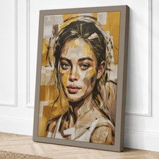 Niña con Auriculares Moderno Lienzo Impresión Arte de Pared Decoración del Hogar Listo para Colgar