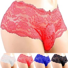 Sexy Tanga de Encaje para Hombres Tanga Calzoncillos Sissy Bragas Ropa Interior Lencería Bragas