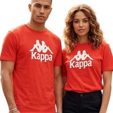 $50 KAPPA Naranja con Logo Blanco DRIS Calce Regular Manga Corta Camiseta Jersey