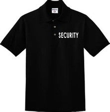 Seguridad Hombre Polo Estilo Uniforme Camiseta Cuello Abotonado Camisa Golf Negro