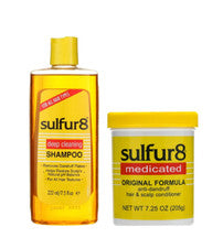 Champú anticaspa para el cuidado del cabello y el cuero cabelludo Sulfur8 7,5 oz + acondicionador 7,5 oz dúo