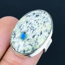 Anillo de joyería de plata esterlina 925 hecho a mano con piedras preciosas d...