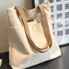 Bolso de Mano Mujer Lona Sentido Avanzado Bolso de Mano Hilos de Coser Estilo Gran Capacidad
