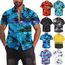 Camisas Hawaianas Hombres Verano Informal Playa Abotonada Crucero Vacaciones Fiesta