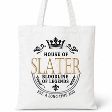 Bolso de Mano SLATER Family Surname House Of White Algodón