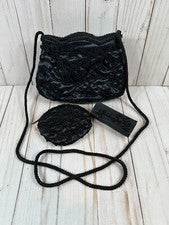 Bolso sin asas de noche negro con cuentas estilo vintage/fiesta de boda/cartera de graduación/bolso de mano