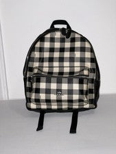 Mochila Coach Charlie mediana para mujer en cuero estampado a cuadros de guinga