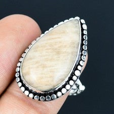 Anillo de joyería de plata esterlina 925 hecho a mano con piedras preciosas...
