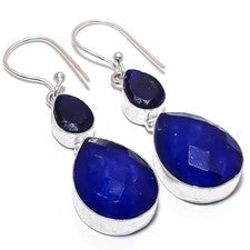 Pendiente de joyería de plata esterlina 925 hecho a mano con piedras preciosa...