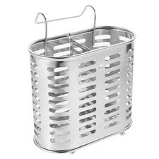 Organizador de utensilios de acero inoxidable pulido para cucharas y palillos