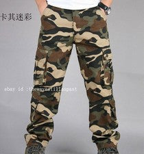 Moda Para hombres Camuflaje Exterior Algodón Carga Pantalones Trabajo Informales Pantalones Largos