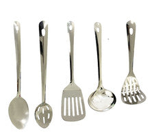 Juego de utensilios de cocina de acero inoxidable de 14" de largo Turner Masher herramientas de cocina juego de 5 piezas