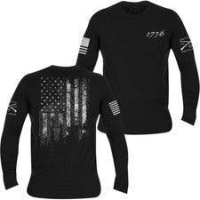 Camiseta Grunt Style 1776 Flag manga larga - negra