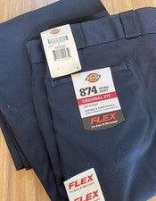 Pantalones Dickies 874 Azul Marino 48 X 30 Flex Ajuste Original Nuevos con Etiquetas