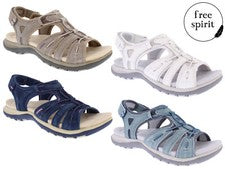 Sandalias Free Spirit para damas Zapatos para caminar con correa de sujeción táctil cómodas de verano