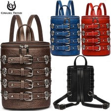 Bolso Bandolera Cuero Pequeño Cubo Cartera Punk Calavera Mujeres Bolso de Hombro