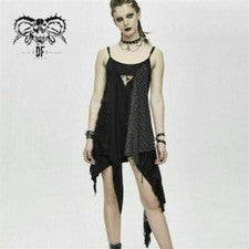 Mujeres Gótico Sexy Informal Sin Mangas Correa Hombro Dobladillo Irregular Vestidos Cortos