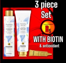 Kit de cuidado de color Pantene de 3 piezas con biotina: champú, acondicionador e inyección de reparación de rescate