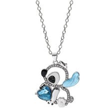 Colgante Stitch, corte corazón, corazón, plata, collar, Lilo & Stitch, regalo