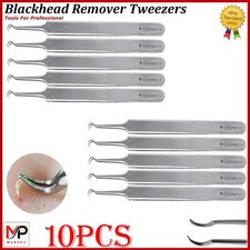 Pinzas Curvas Herramienta Removedor de Espinillas Extractor de Espinillas Acné Mancha X10