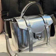 Michael Kors MK Manhattan Dama Bandolera Mediana Bolso Cartera Bolso Plateado