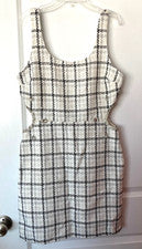 NUEVO CON ETIQUETAS GB Tweed Mujer’s Talla M Negro Blanco Cambio Mini Vestido Peek Mod Retro RAVE