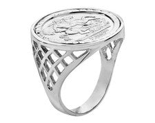Anillo moneda soberana de plata esterlina - TODOS LOS TAMAÑOS inc grande - San Jorge - Para hombre