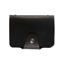 Estuche organizador de crédito PU duradero bolsa negra con cierre a presión