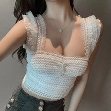 Sexy Prendas para el torso halter adelgazante para mujer de encaje con cuello en V sin tirantes belleza espalda