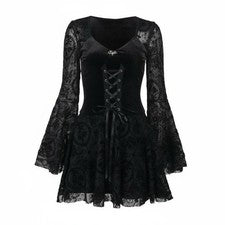 Minivestido negro acentos de encaje acentos muestra elegancia para fiesta