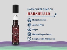Harshu 540 Aceite de Perfume Concentrado / Attar, Unisex Floral Oriental de Larga Duración