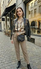 Bolso de sillín personalizado de cuero genuino estilo vintage negro pequeño para mujer