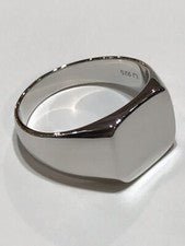 Anillo de sello cuadrado de plata de ley 925 maciza para hombre todos los tamaños