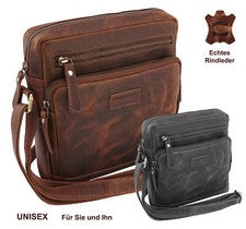 Bolso bandolera hombre mujer Crossbag colgante de vuelo ¡CUERO VACUNO AUTÉNTICO!