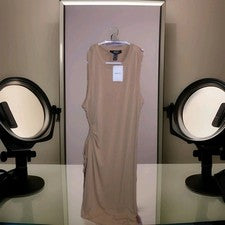 VESTIDO LARGO FOREVER 21 COLOR SAFARI MUJER TALLA EE. UU. 0/X NUEVO CON ETIQUETAS