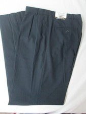 Pantalones de vestir para hombre negros plisados 46 sin dobladillo estilo Edwards 2633 poli lana