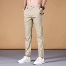 Pantalones informales delgados para hombre - Pantalones holgados de longitud completa de moda coreana