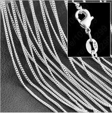 Venta al por mayor Collares de cadena plana enchapados en plata 925 joyería de moda de 10X 16-30"