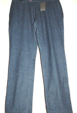 Pantalones de franela Dama Italian Desigh azules informales suaves cálidos talla US 40 EU 56