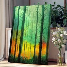 Impresión de arte de pared en lienzo The Forest Glow decoración del hogar lista para colgar