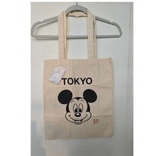 Bolso de Mano Disney Tokyo Mickey Mouse Lona Blanco Nuevo con Etiquetas