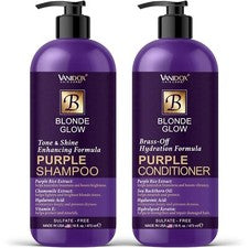 Juego de champú y acondicionador púrpura sin sulfato para rubias (16 fl oz)