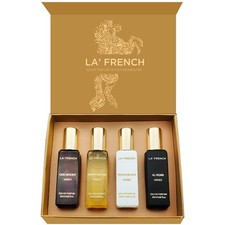Juego de perfumes La French Adventure Oud, Romance, Al Hisan y Woody de 20 ml cada uno