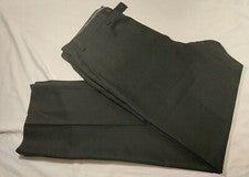 Hombres Calvin Klein Negro Lana Rayas Tweed Frente Plano Forrado Traje Pantalones 38x34 Nuevo sin Etiquetas