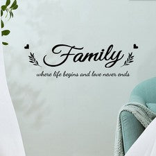 Pegatinas de pared decorativas personalizadas con palabras familiares para decoración creativa del hogar