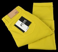 Pantalones PT05 Para Hombres Amarillo Mostaza GRUNGE Calce Relajado Algodón Elástico Puños 33 Nuevos con Etiquetas