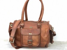 Bolso redondo de cuero para mujer de 13" vintage de cabina de viaje gimnasio ...