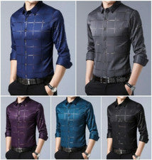 Ropa Camisas de Moda Para Vestir Camisa De Hombre Camiseta Hilo Manga Larga