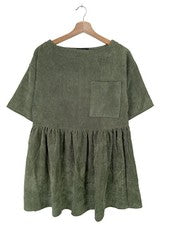 Vestido de verano mujer manga corta oliva casual minimalista talla 32 ASOS DESIGN